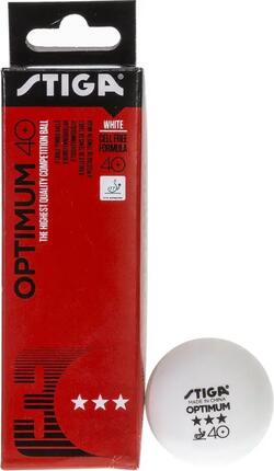 Stiga Balle de tennis de table Optimum 3 étoiles - blanche