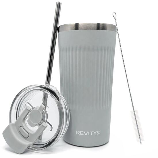 Mug isotherme inox avec paille 600 ml, garde chaud 12 h / froid 24 h Revity