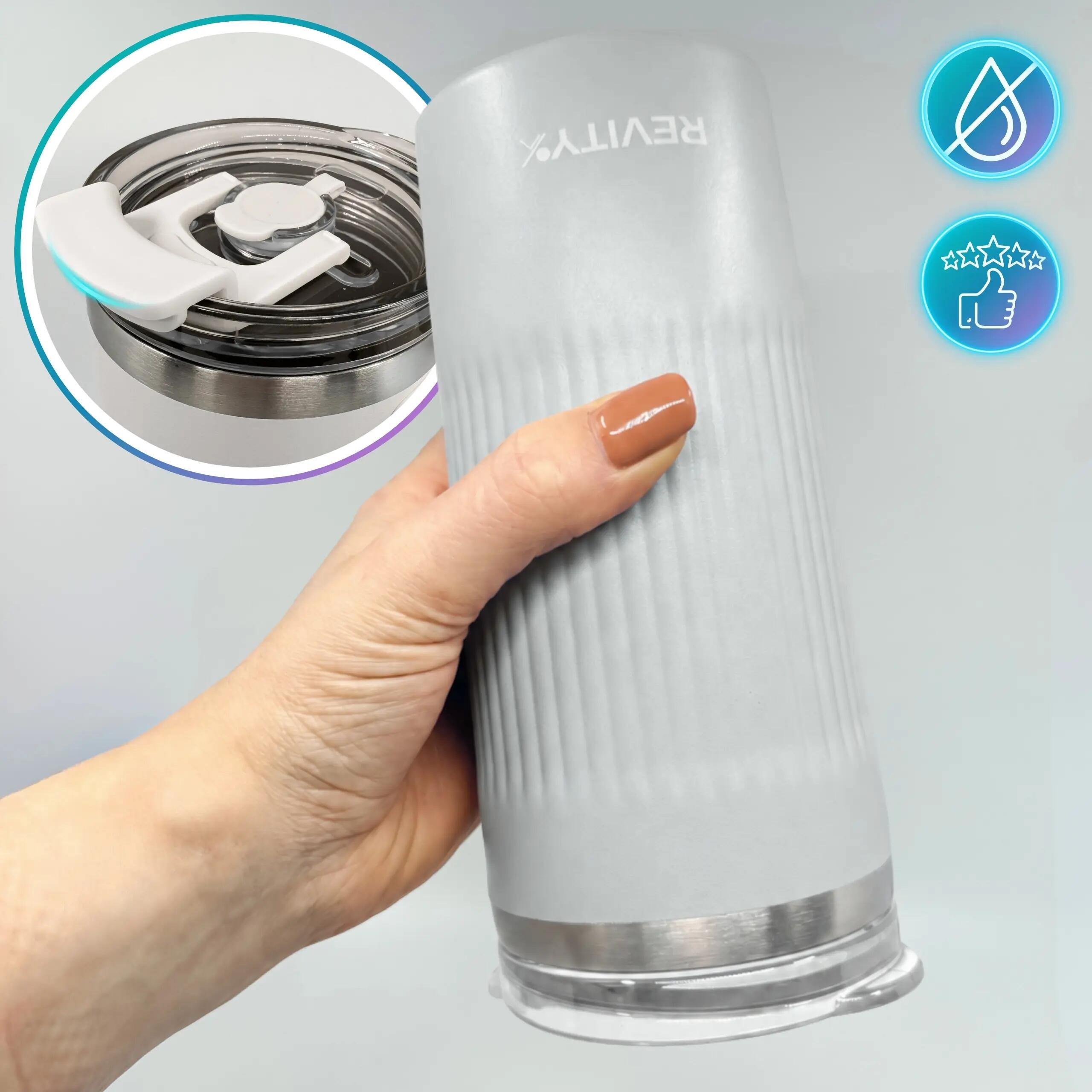 Thermobecher aus Edelstahl, Isolierbecher mit Strohhalm, 12h heiß, 600 ml