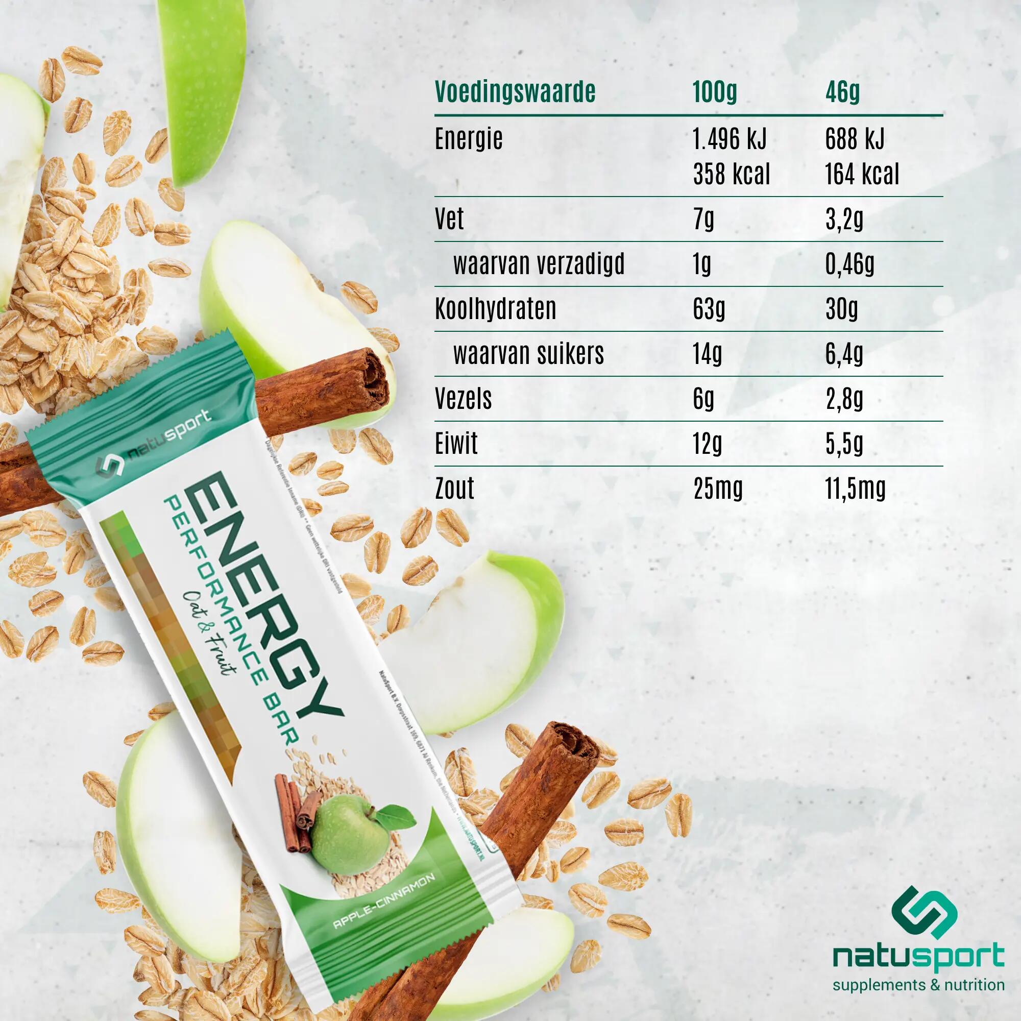 Energy Performance Bar - Havermout sportreep - Apple & Cinnamenon - 12 stuks 4/4