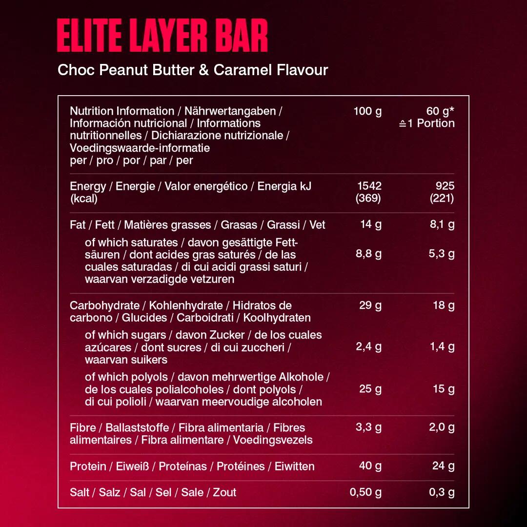 Dymatize Elite Layer Bar (18x60g) Choc Peanut Butter & Caramel - Barre 5/7