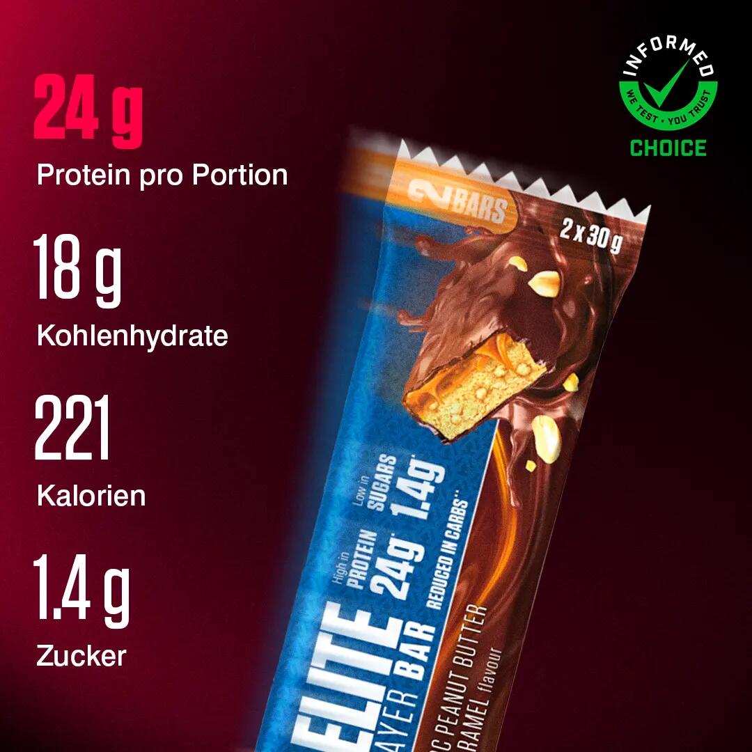 Dymatize Elite Layer Bar (18x60g) Choc Peanut Butter & Caramel - Barre 3/7