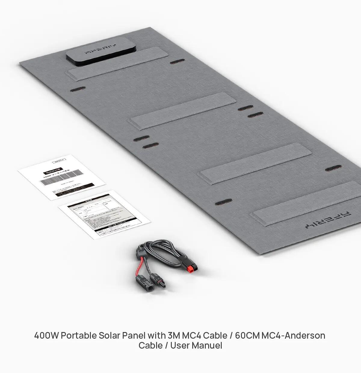 Panneau solaire pliable AFERIY 400W Monocristallin 23% -IP65 Revêtement ETFE 8/9