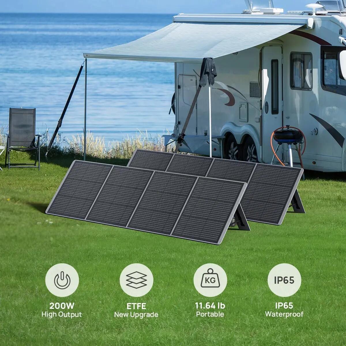 Panneau solaire pliable AFERIY 200W Monocristallin 23% -IP65 Revêtement ETFE 4/9