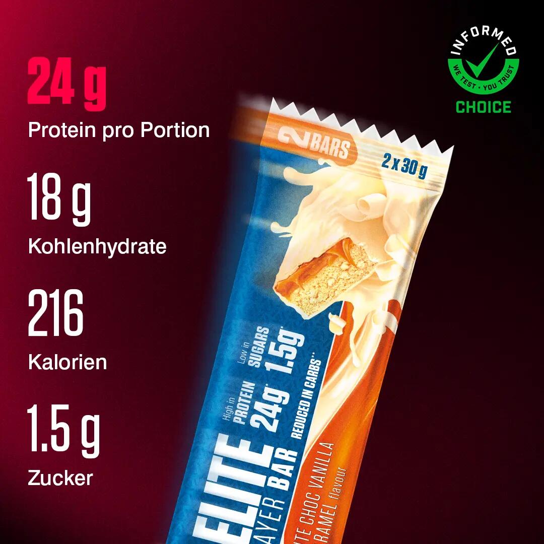 Protein Riegel Elite Layer Bar White Choc Vanilla & Caramel 18 x 60 g 3/7