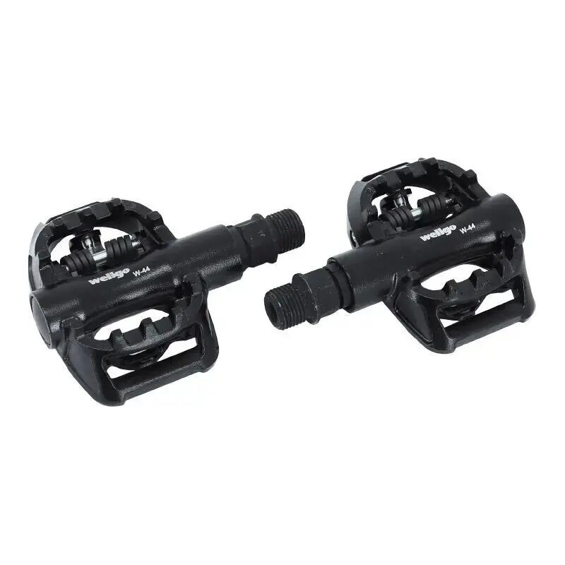 Pédales VTT automatique polyvalente wellgo plateforme 1 face classique et 1 face 2/4
