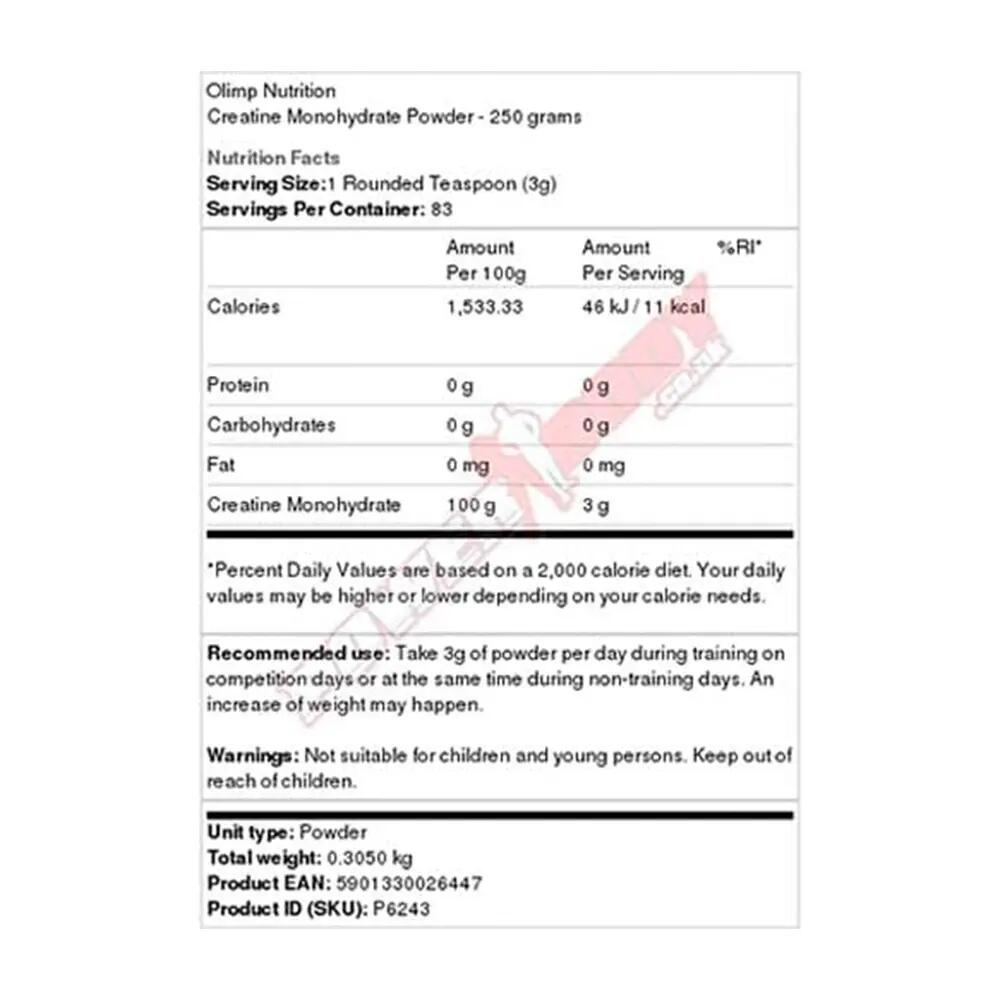 OLIMP SPORT Creatine Monohydrate Powder 250g 2/2