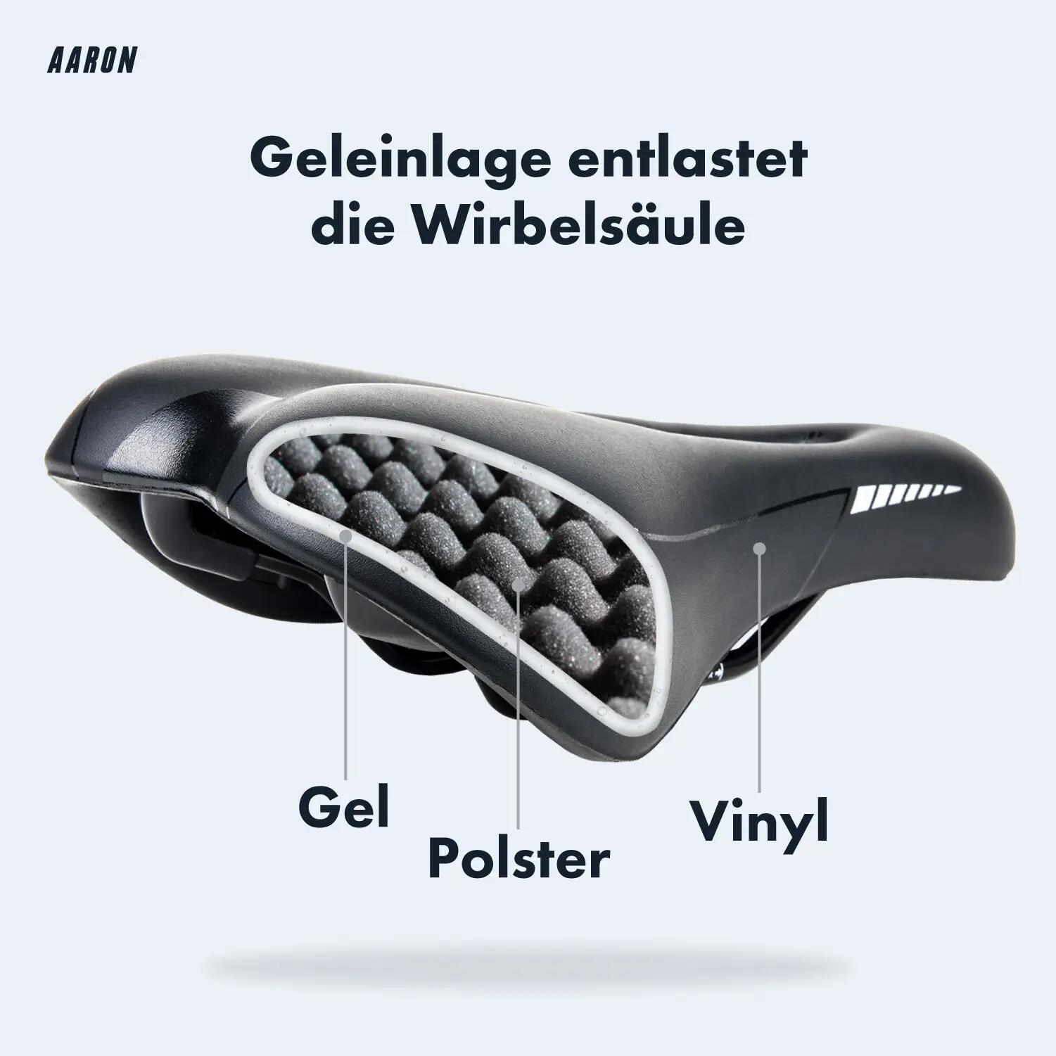 Trekking Fahrradsattel Gel, wasserdicht, belüftet, Unisex 3/5