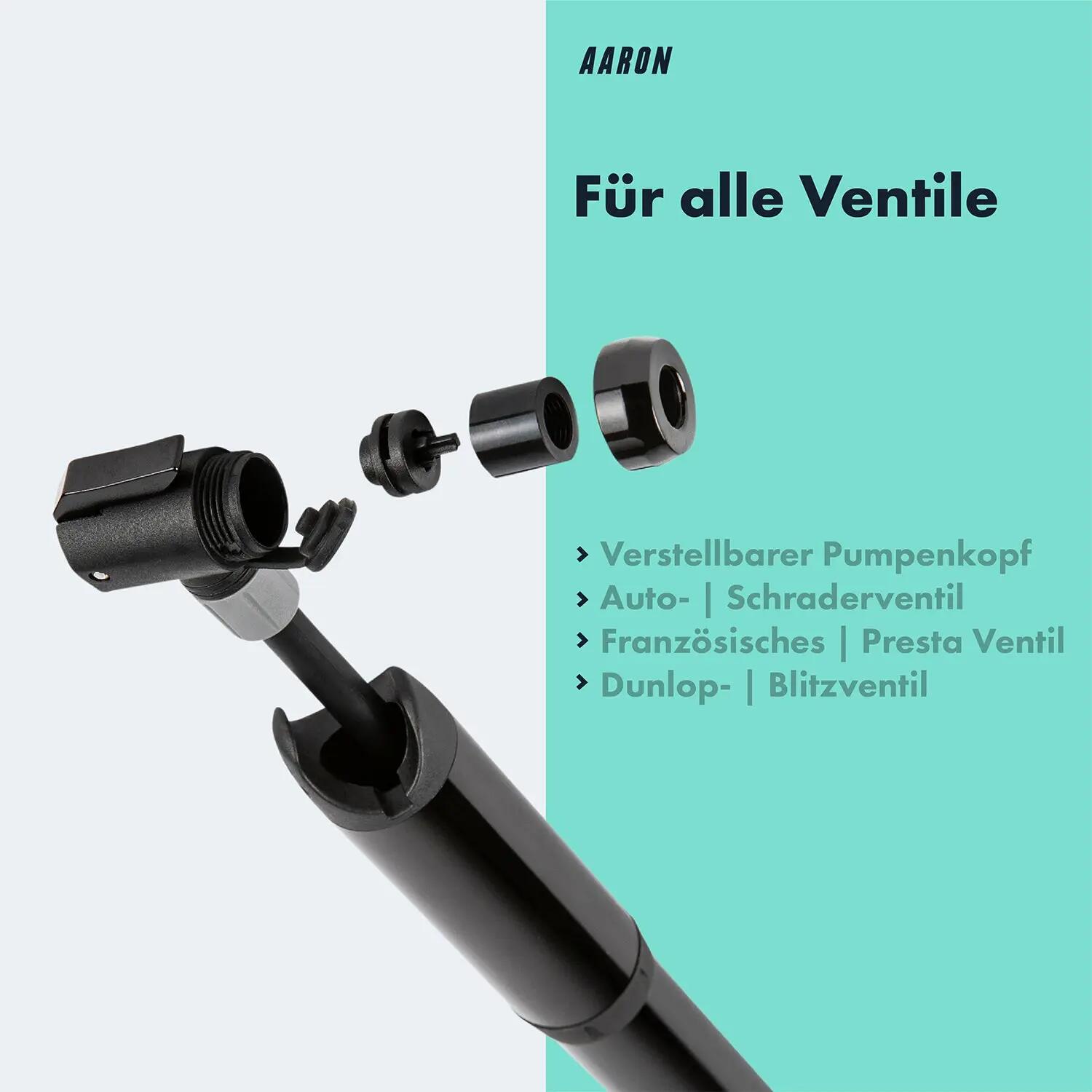 Pocket One - Mini-Fahrradpumpe, bis zu 7 Bar - Schwarz 3/6