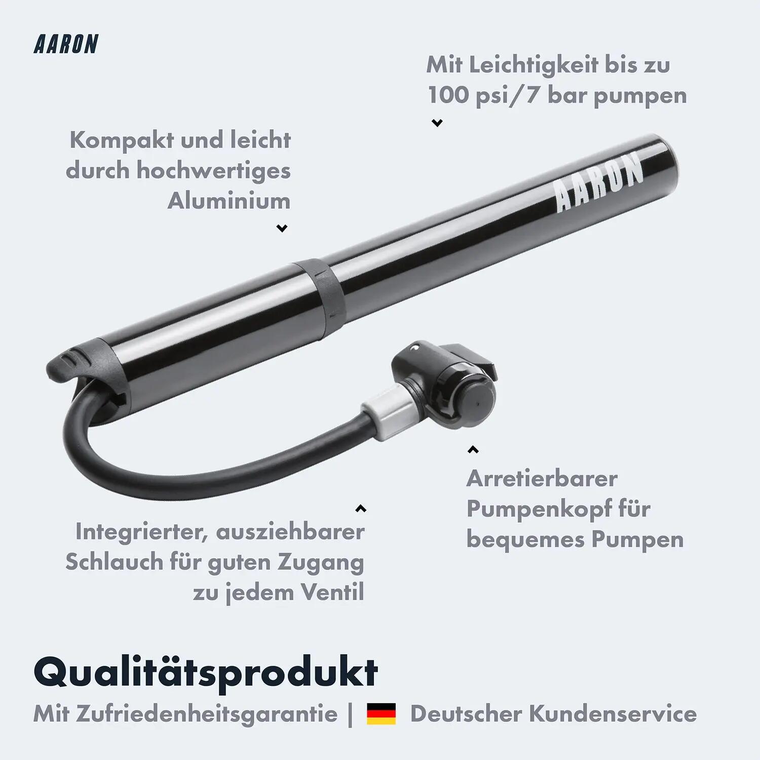 Pocket One - Mini-Fahrradpumpe, bis zu 7 Bar - Schwarz 2/6