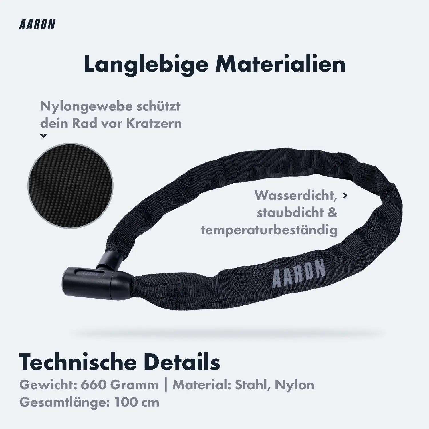 Lock One Kettenschloss 100 cm mit 2 Schlüsseln - Schwarz 3/5