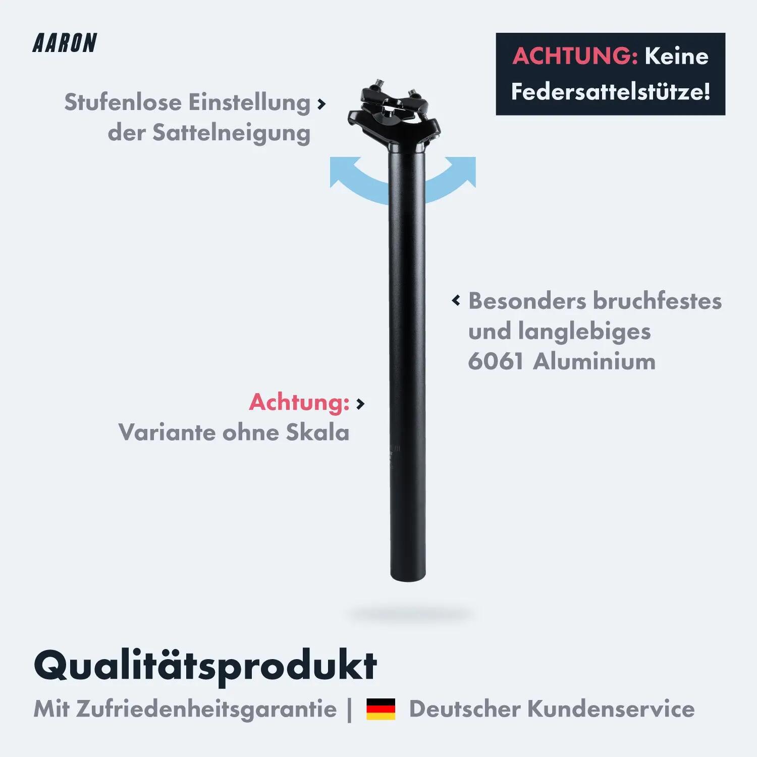 Post Aluminium-Sattelstütze - 350 mm - Ø 30,9 mm - Schwarz, ohne Aufdruck 2/6