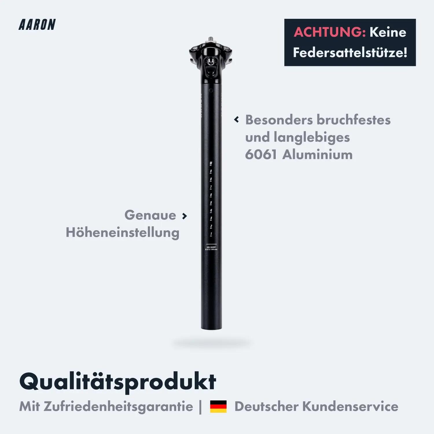 Post Aluminium-Sattelstütze - 350 mm - Ø 30,9 mm - Schwarz 2/6