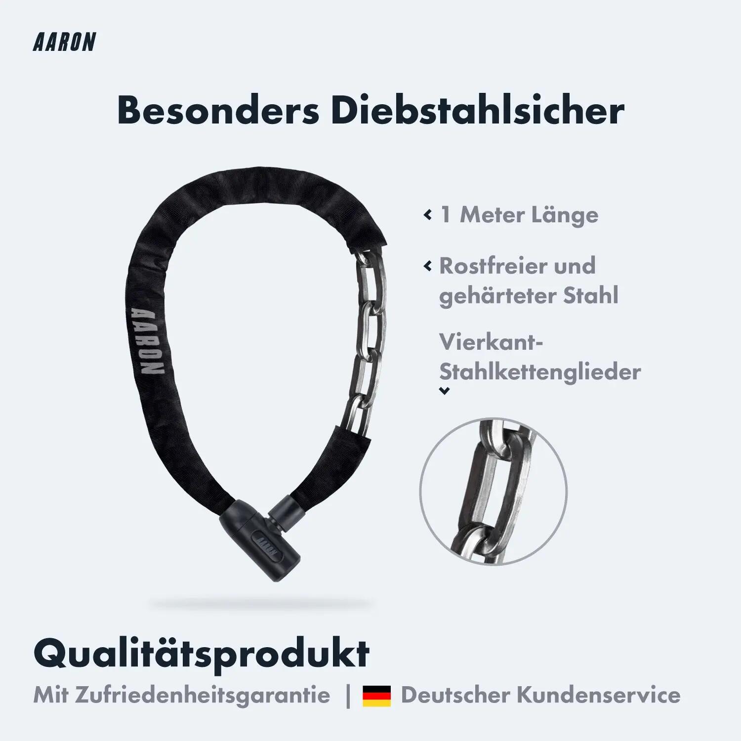 Lock One Kettenschloss 100 cm mit 2 Schlüsseln - Schwarz 2/5