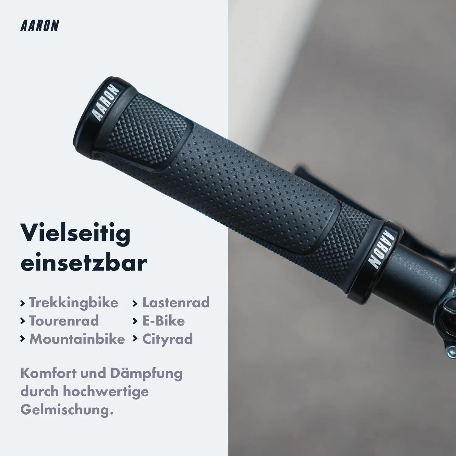 MTB Fahrradgriffe - 33 mm Durchmesser, 130 mm Länge, rutschfest - Schwarz 3/7