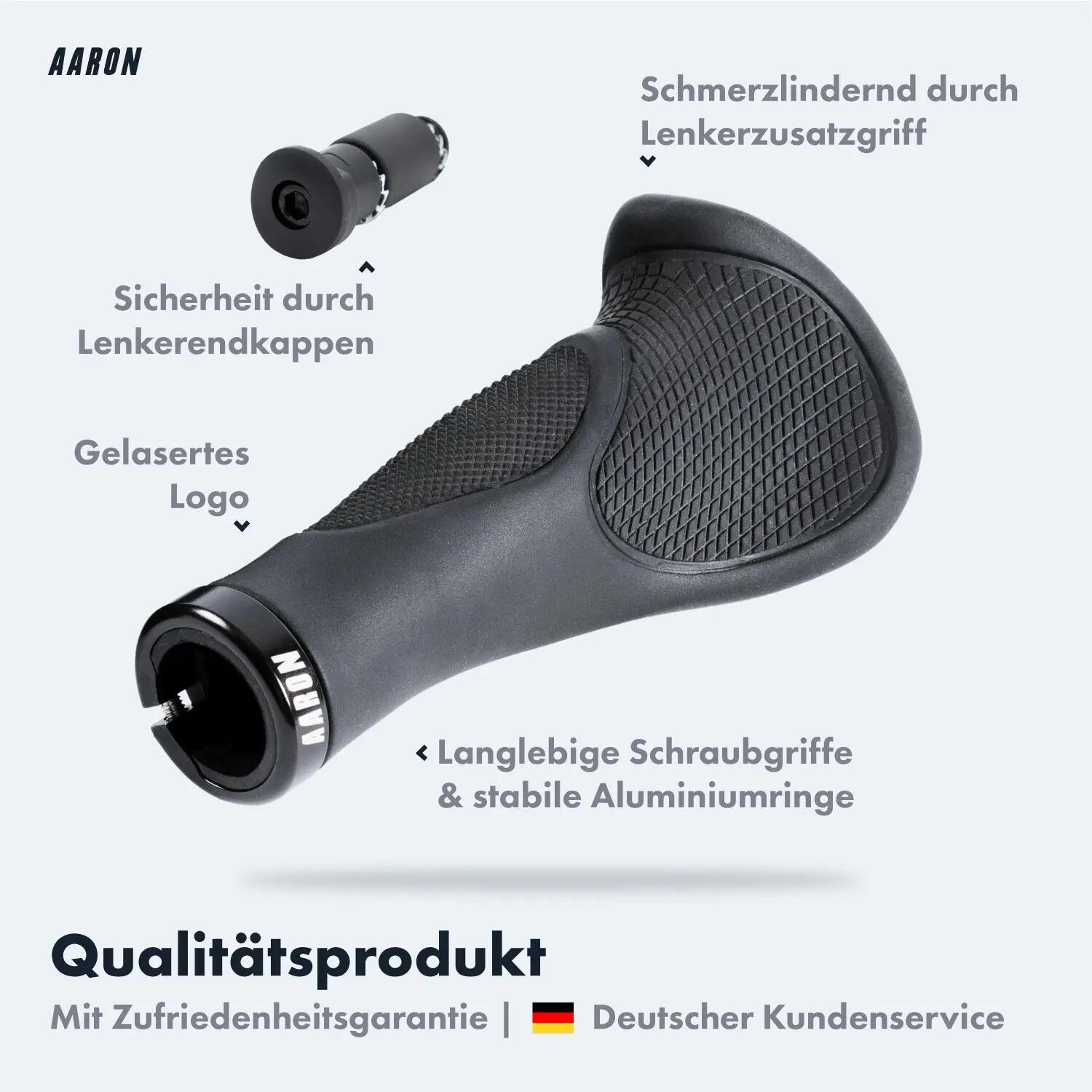 Ergonomic Fahrradgriff mit Gel-Dämpfung 140 mm, Schraubklemmung, schwarz 2/5