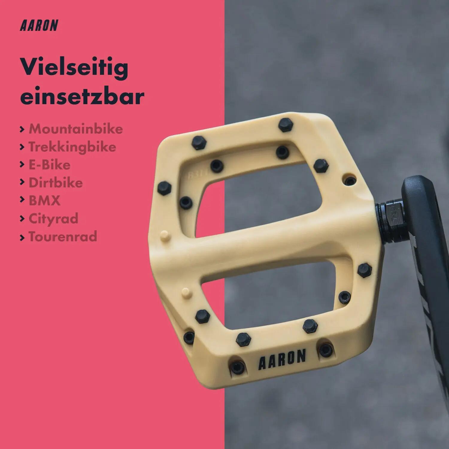 Dirt MTB Pedale, Nylon, große Plattform, 8 Pins pro Seite - Beige 3/7