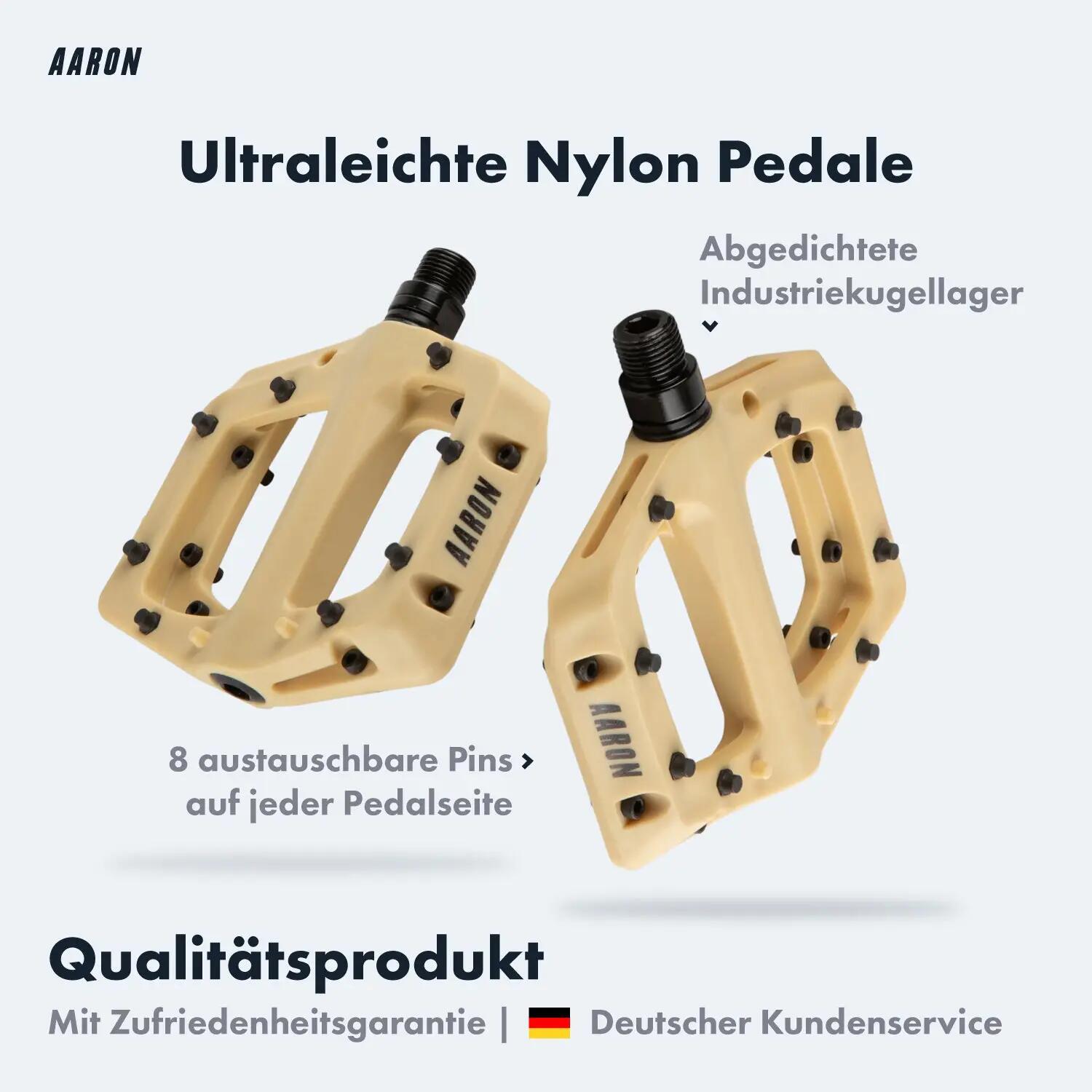 Dirt MTB Pedale, Nylon, große Plattform, 8 Pins pro Seite - Beige 2/7