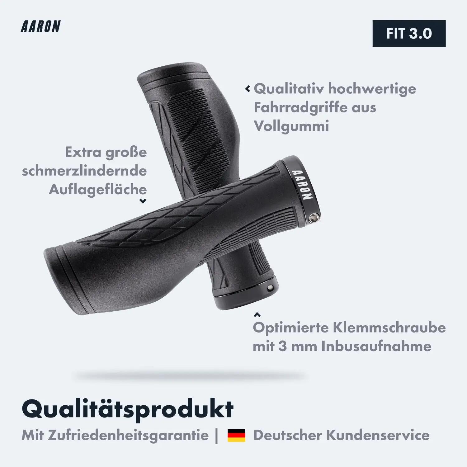 FIT Fahrradgriffe - Ergonomisch, rutschfest, mit Klemmring - Schwarz 2/6