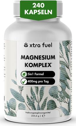 Complejo de magnesio 400 mg - Bisglicinato, citrato y malato