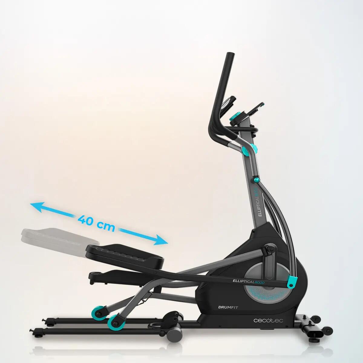 Cecotec Vélo Elliptique Pliant Drumfit Elliptique 8000 Motor Pro. App, Moteur à 6/7