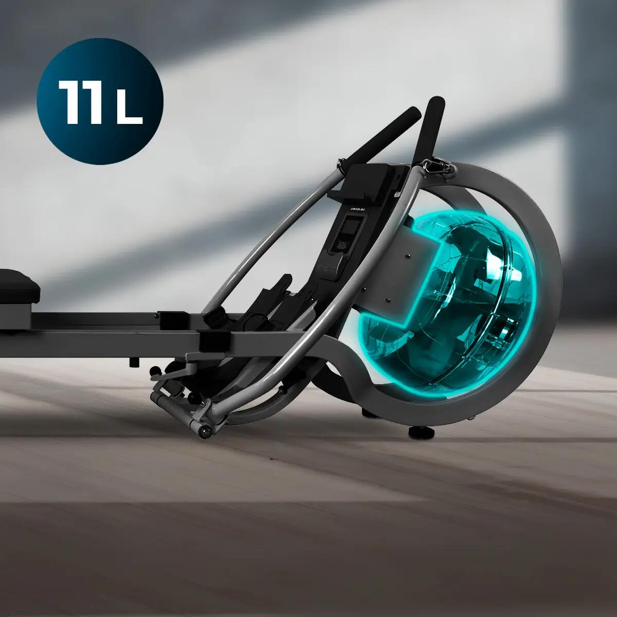 Cecotec Máquina de Remo de Agua Drumfit Rower 20000 Neptuno. Tanque de Agua 11 L 2/7