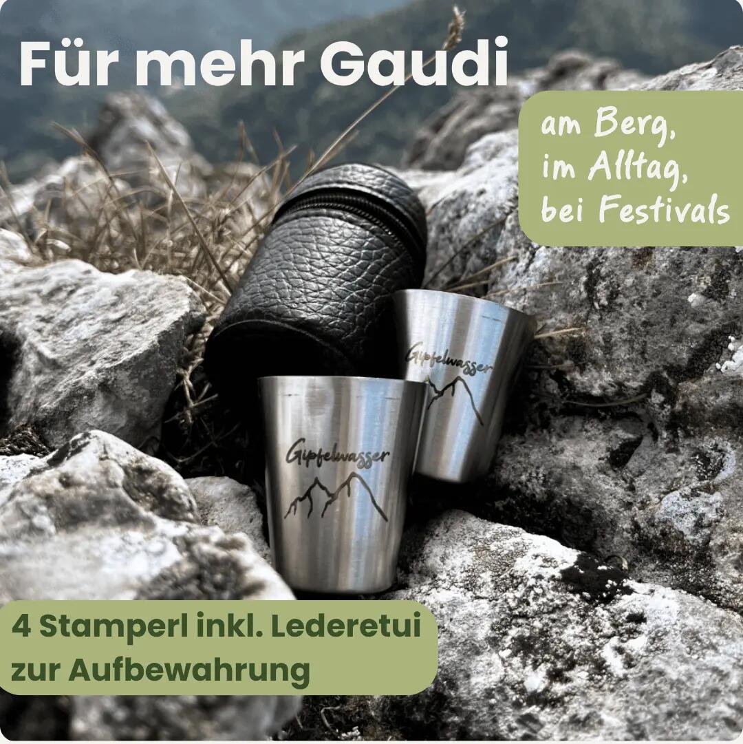 Gipfelwasser Stamperl inkl. Etui - Federleicht & Praktisch für unterwegs 8/11
