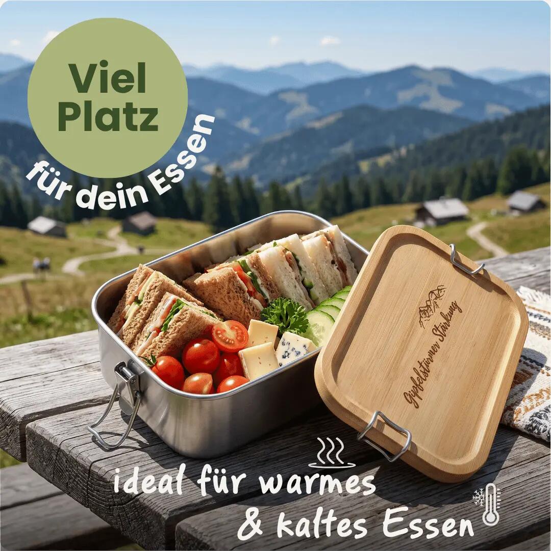 Gipfelstürmer Brotdose mit Holzdeckel I Langlebige Box für unterwegs 4/10