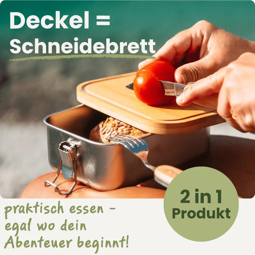 Gipfelstürmer Brotdose mit Holzdeckel I Langlebige Box für unterwegs 3/10