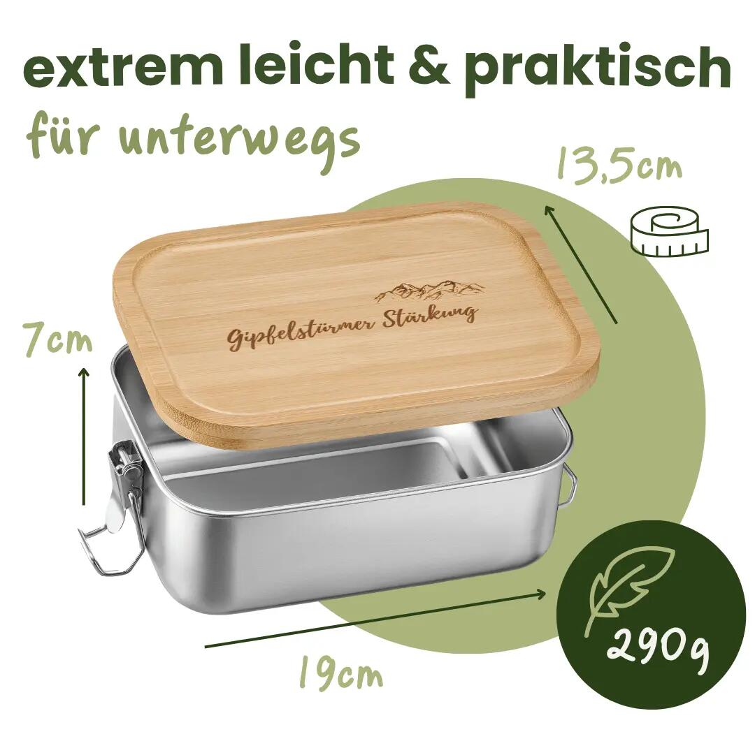 Gipfelstürmer Brotdose mit Holzdeckel I Langlebige Box für unterwegs 2/10
