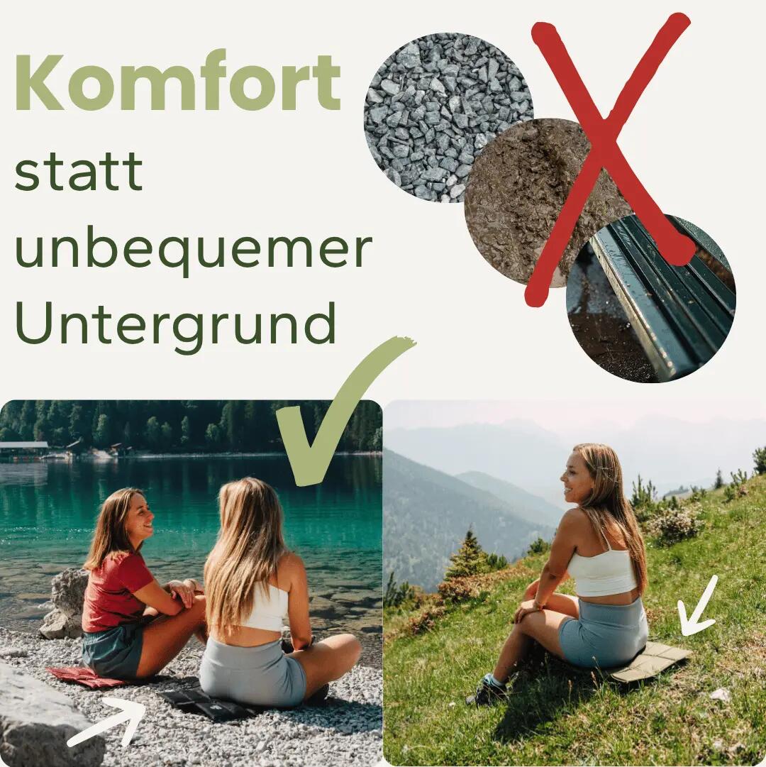 Outdoor Sitzkissen (Khaki) inkl. Tasche - Ultraleicht & faltbar für Unterwegs 3/10
