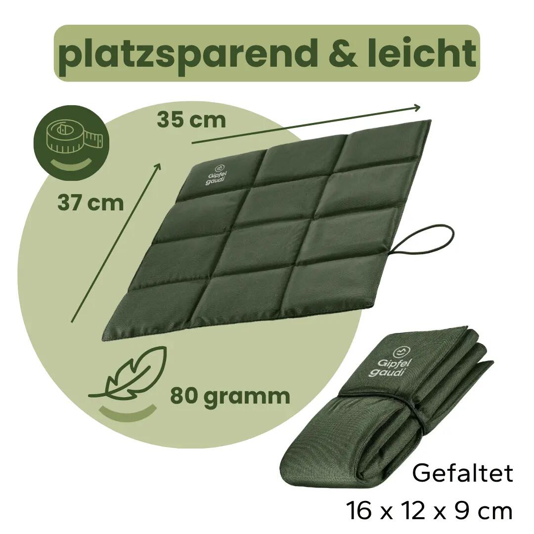 Outdoor Sitzkissen (Khaki) inkl. Tasche - Ultraleicht & faltbar für Unterwegs 2/10