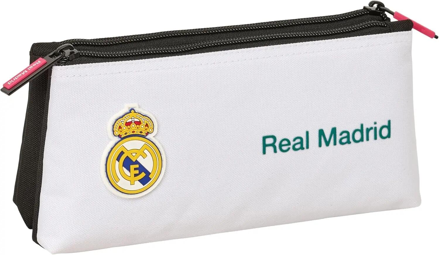 Real Madrid Reise-Kulturbeutel für Erwachsene mit Griff, 22 cm, Schwarz-Weiß 6/6