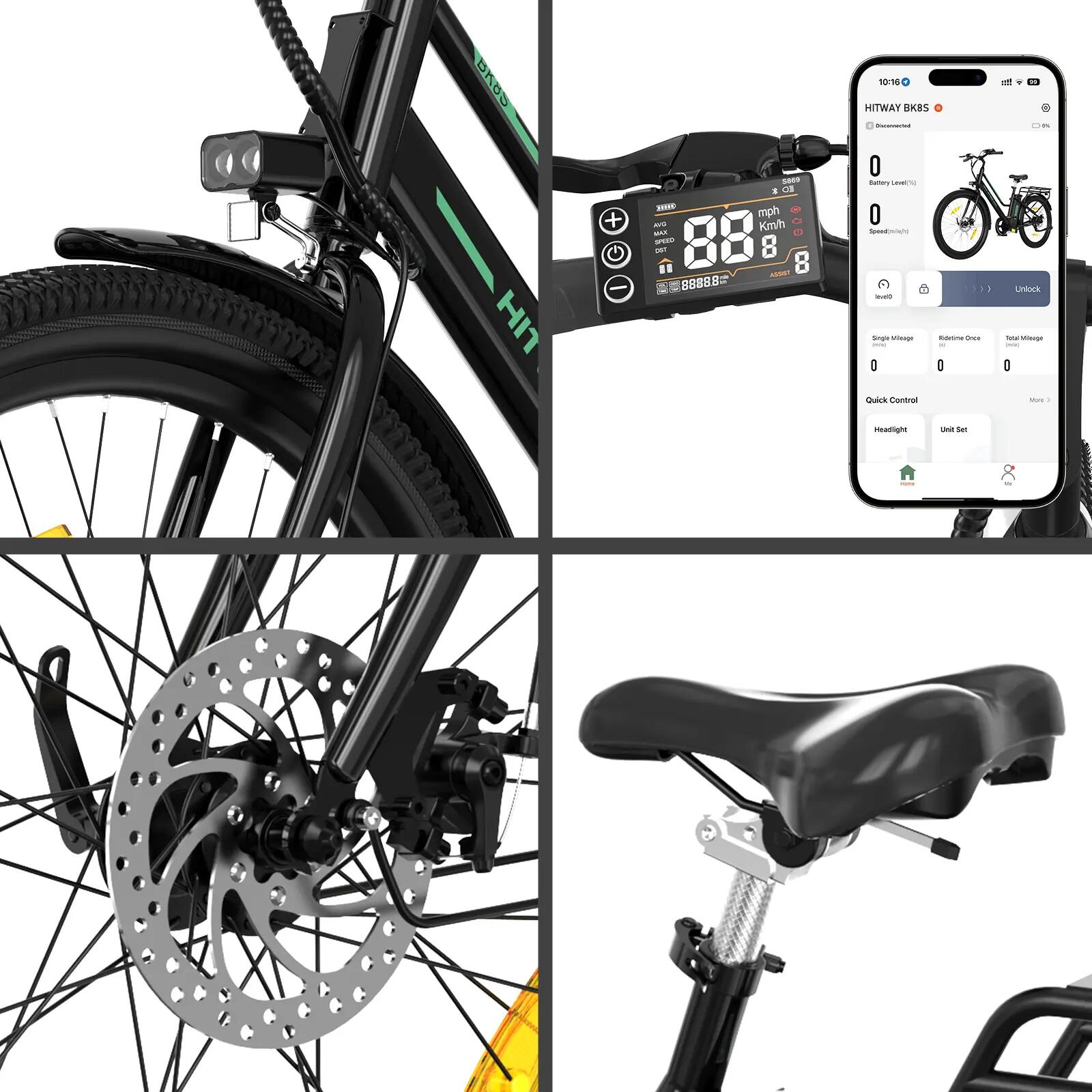 27,5" elektrische stadsfiets lage instap 13Ah accu APP BK8SL 9/12