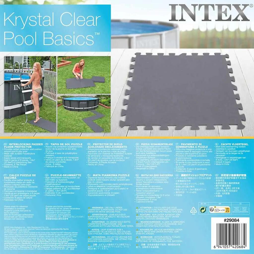 Intex 29084 Krystal Clear Zwembadtegels 8 Stuks Grijs 5/6