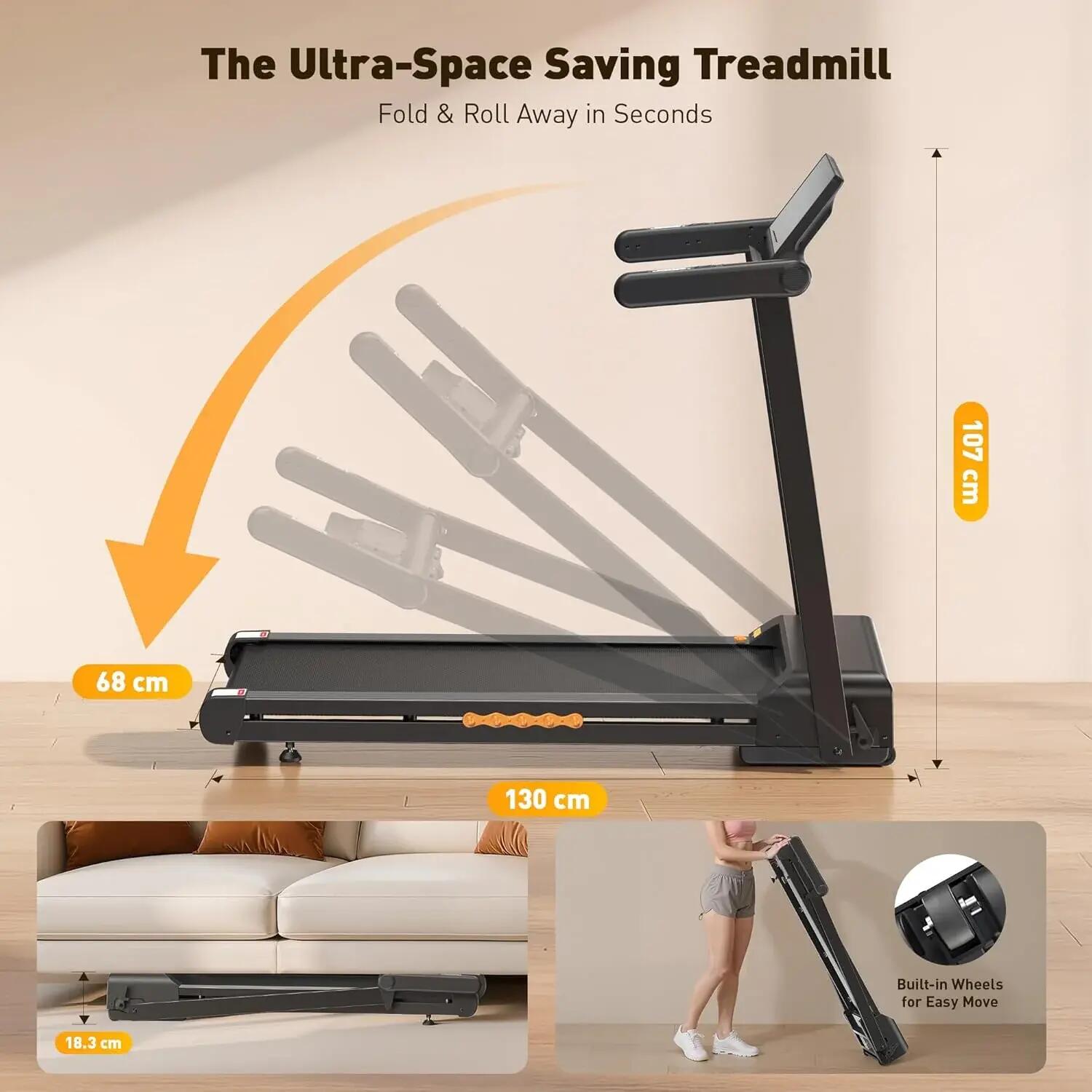 Tapis de course pliable JT60 pour la maison, inclinaison automatique à 15 % 5/7