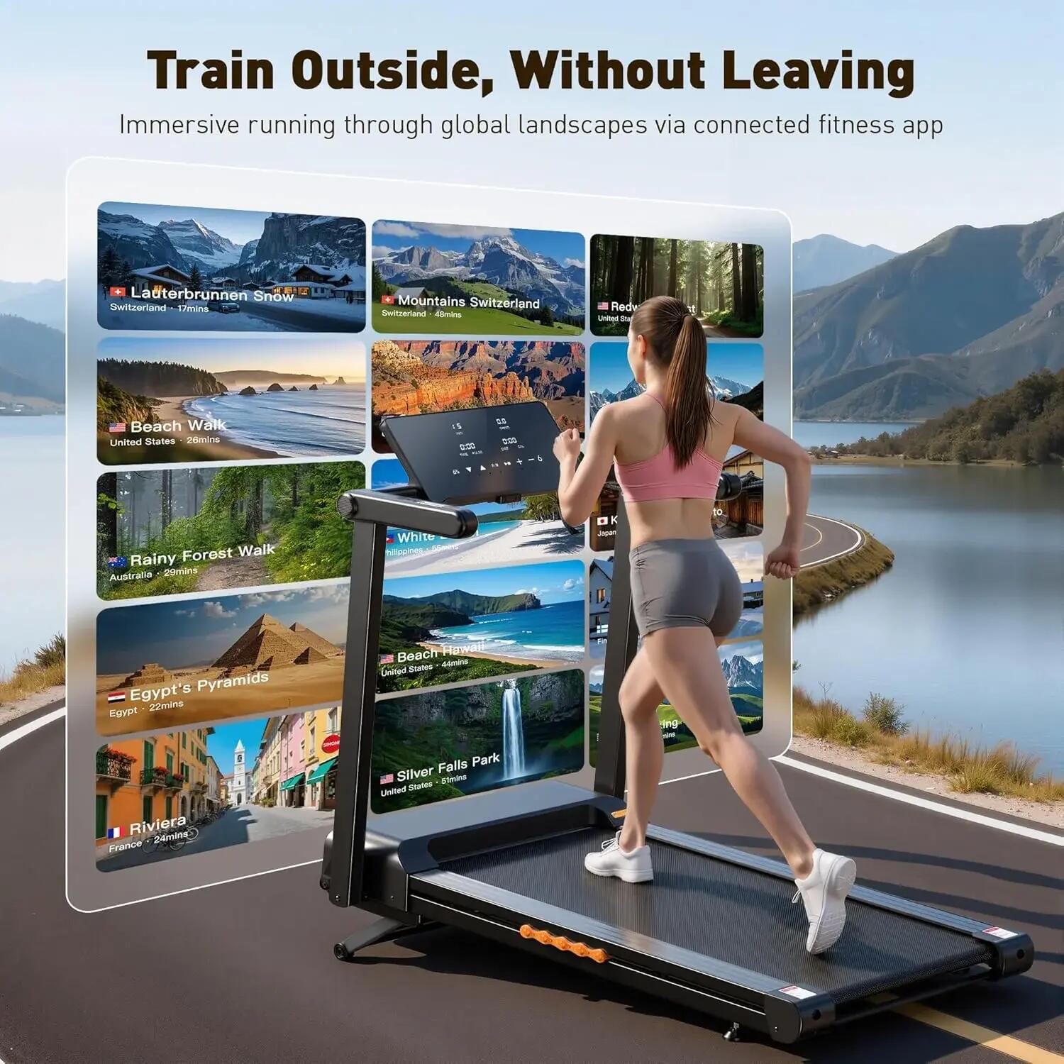 Tapis de course pliable JT60 pour la maison, inclinaison automatique à 15 % 4/7
