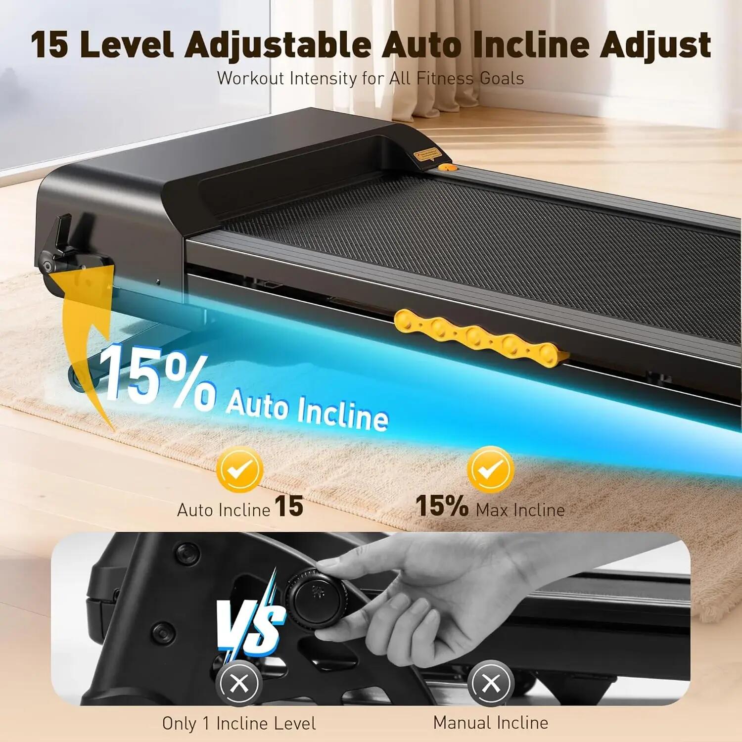 Tapis de course pliable JT60 pour la maison, inclinaison automatique à 15 % 2/7