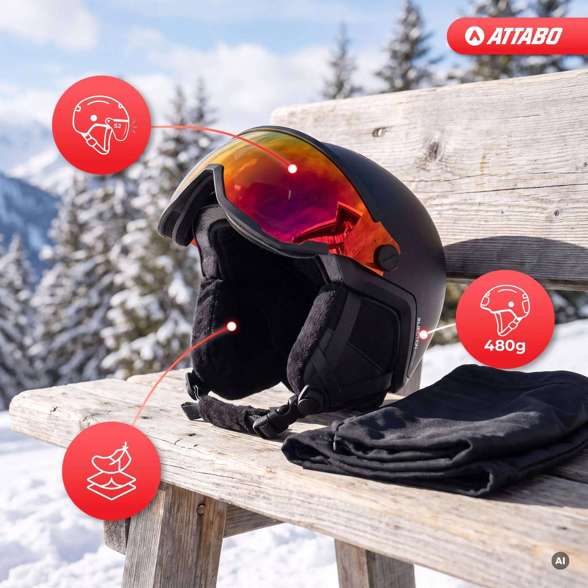 Kinder-skihelm ATTABO Avens 2.0 Jr Visor 3/7