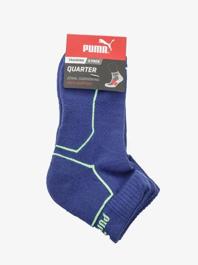 Chaussettes de sport PUMA Quarter bleu néon pour homme 2/2