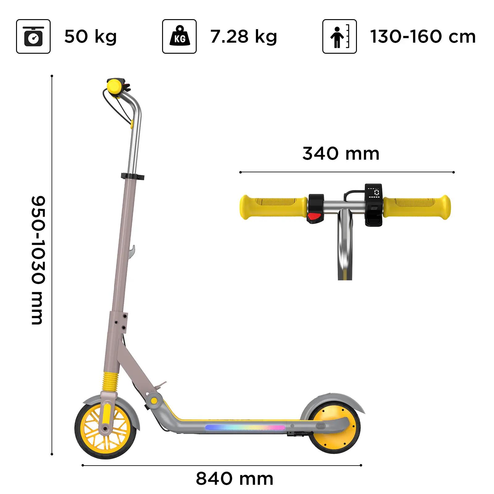 Trottinette électrique enfant pliable 150W, 16 km/h, 3 modes de vitesse 2/7