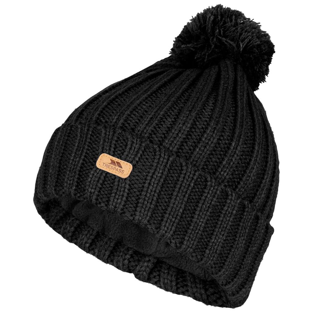 Mens Bobble Hat Pom Pom Thick Knit Beanie AntiPil Fleece Lined Thorns