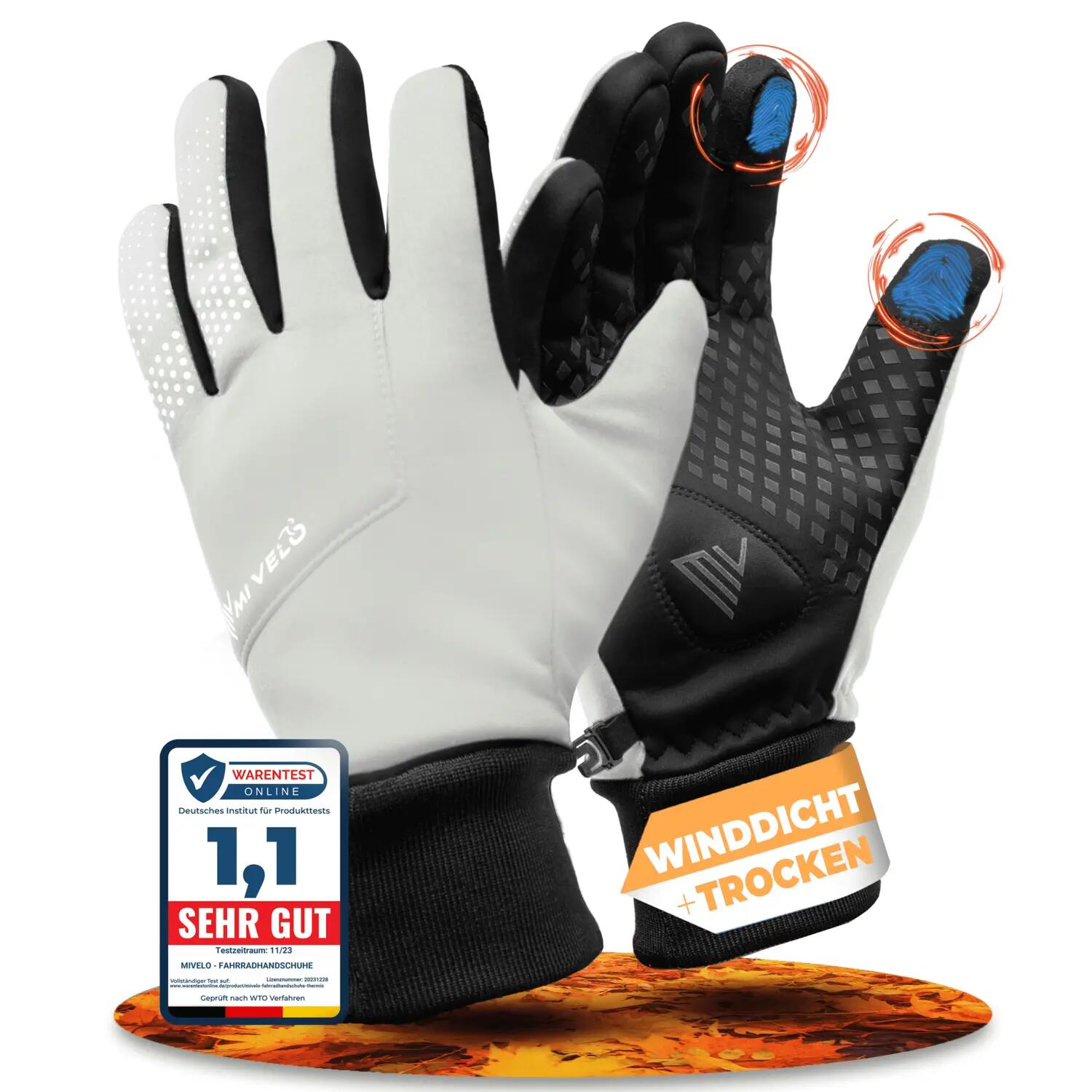 Fahrradhandschuhe MIVELO Übergangshandschuhe mit Touchscreen Funktion 1/1