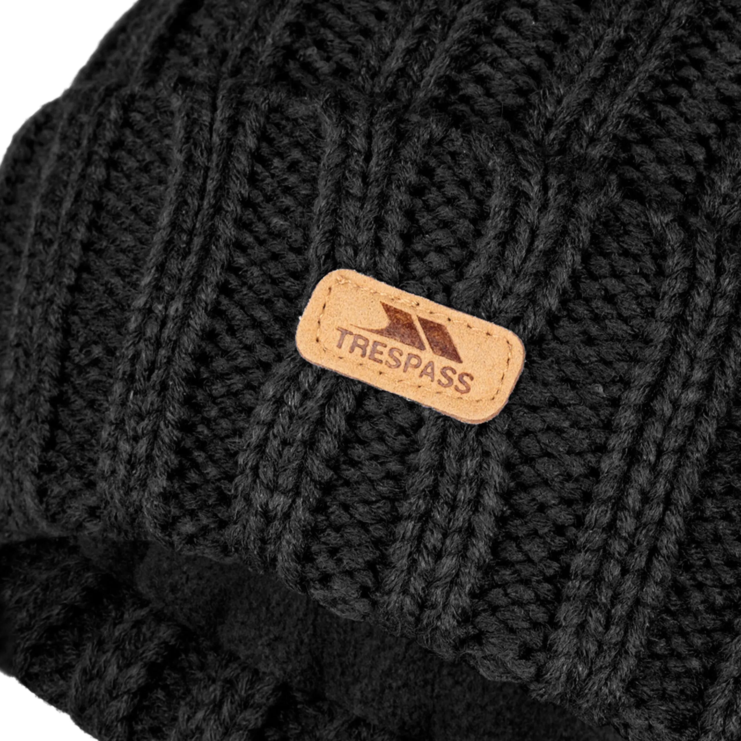 Mens Bobble Hat Pom Pom Thick Knit Beanie AntiPil Fleece Lined Thorns 4/5