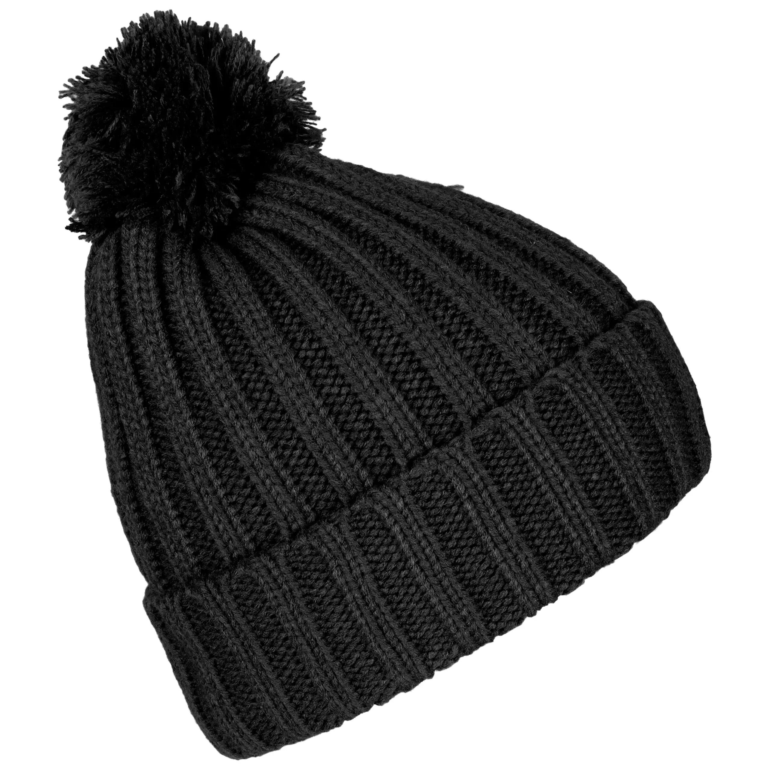 Mens Bobble Hat Pom Pom Thick Knit Beanie AntiPil Fleece Lined Thorns 3/5