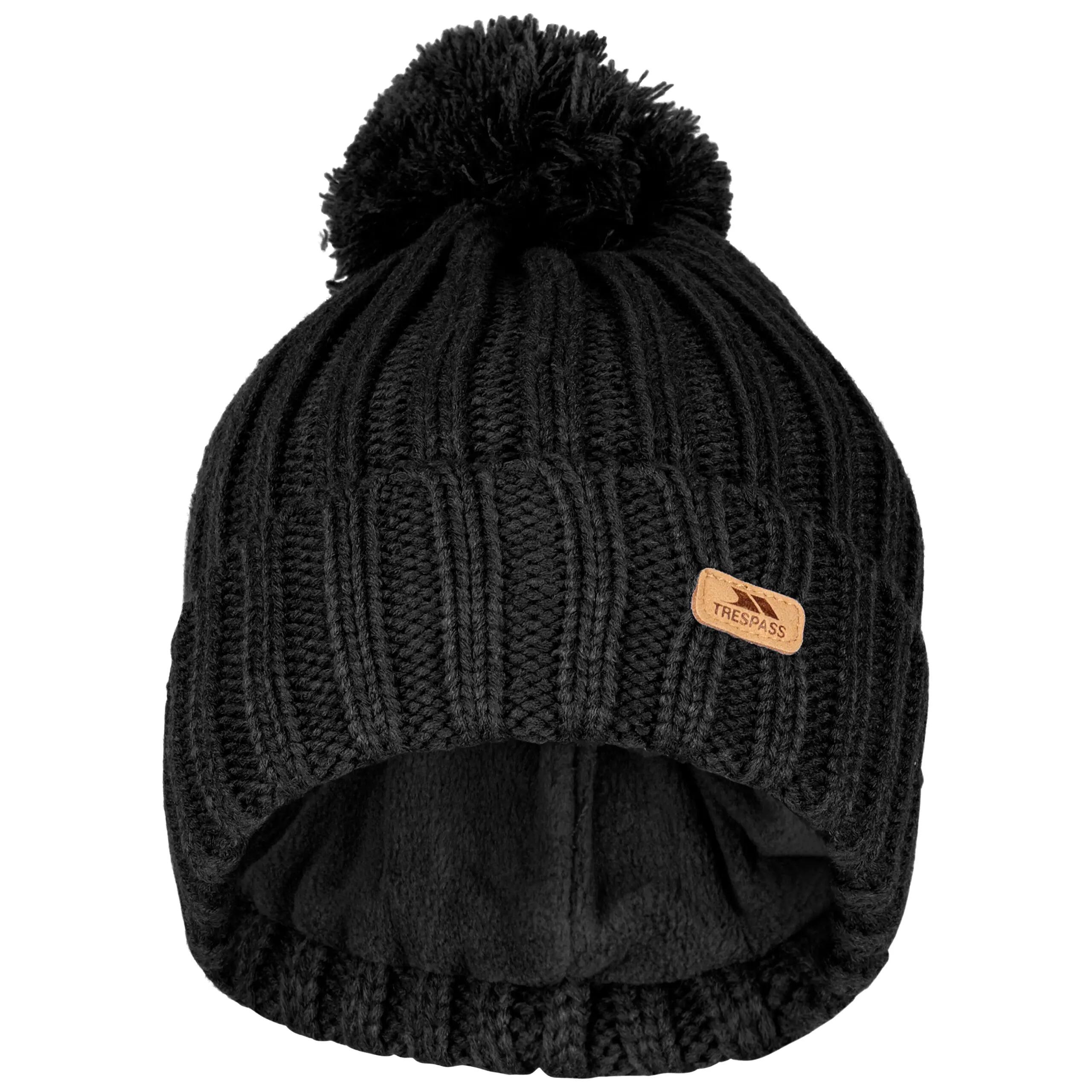 Mens Bobble Hat Pom Pom Thick Knit Beanie AntiPil Fleece Lined Thorns 2/5