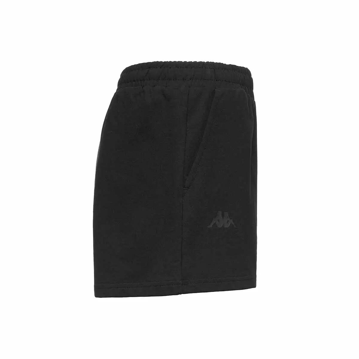 Pantaloncini sportivi da donna in cotone nero da palestra 2/4