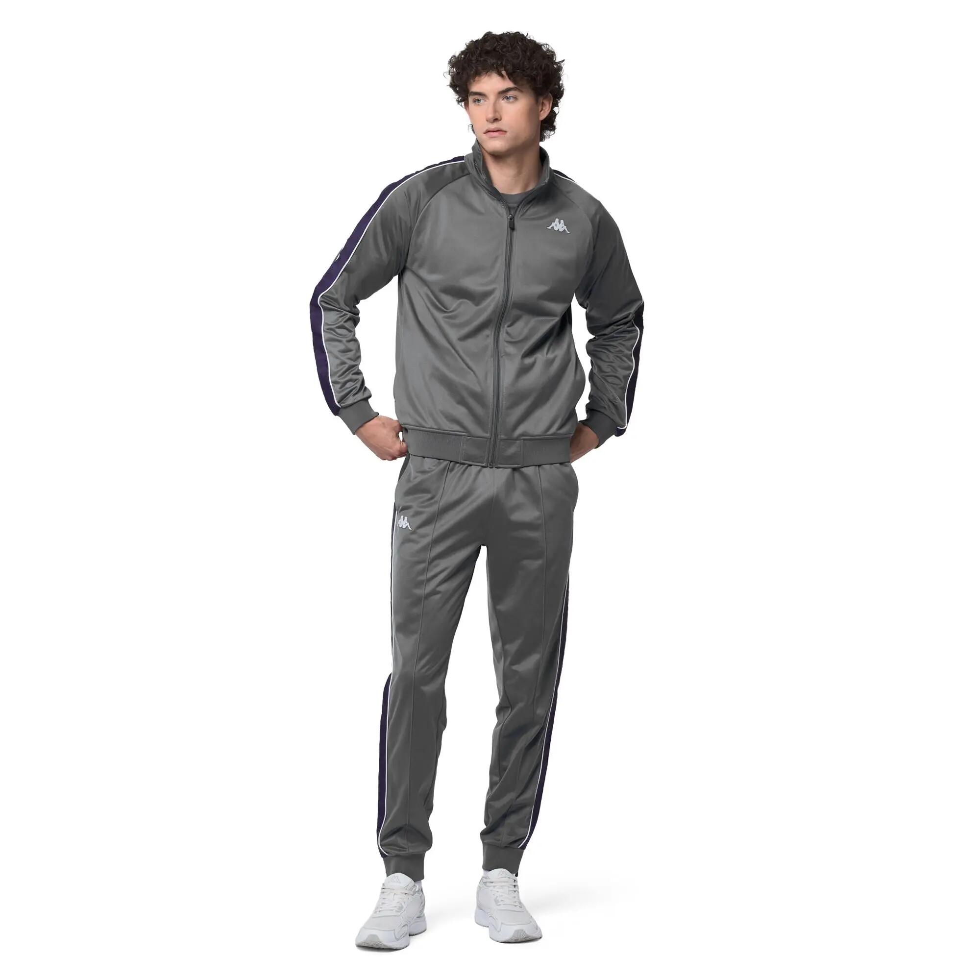 Pantaloni tuta da uomo in poliestere grigio da streetwear sportivo 4/6