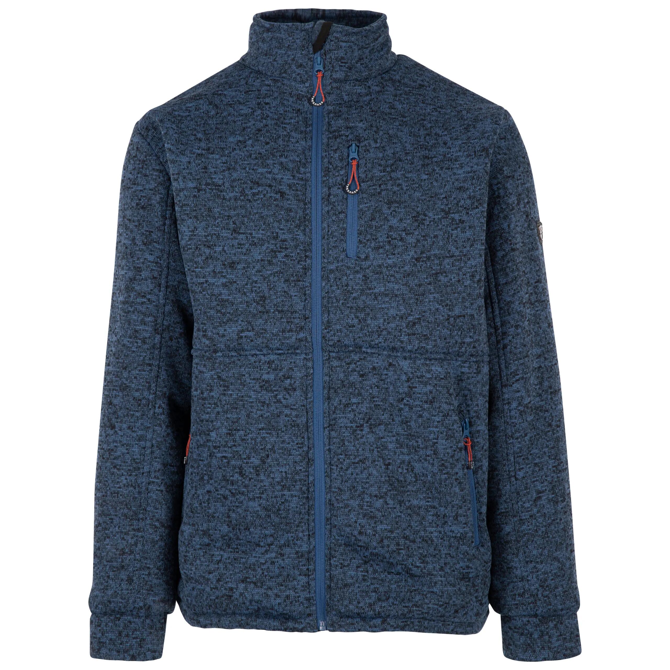 Mens Fleece Jacket Full Zip Sherpa Lining 3 Pockets Talkintire 1/5