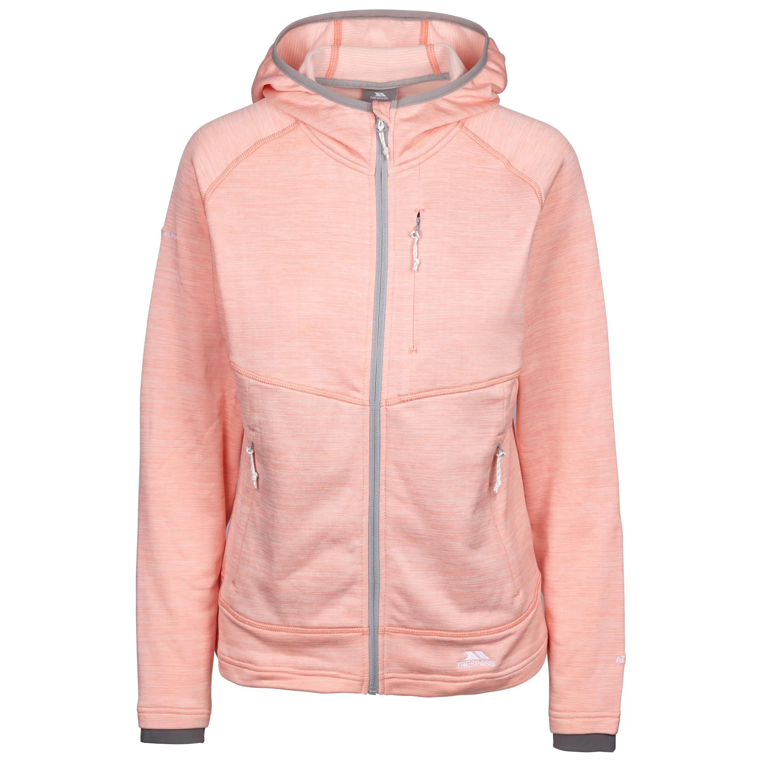 Womens Fleece Full Zip, Grown On Hood And 3 Zip Pockets Tara 1/2